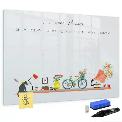 Magnetisk ugeplanner skrivetavle