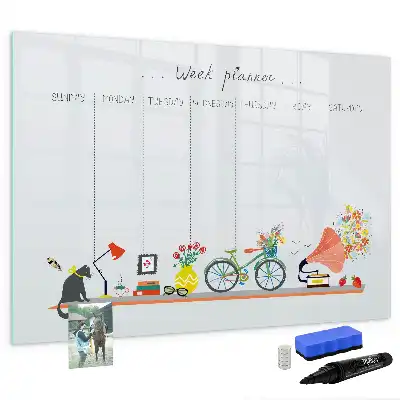 Magnetisk ugeplanner skrivetavle