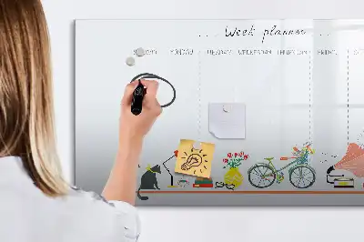 Magnetisk ugeplanner skrivetavle