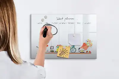 Magnetisk ugeplanner skrivetavle