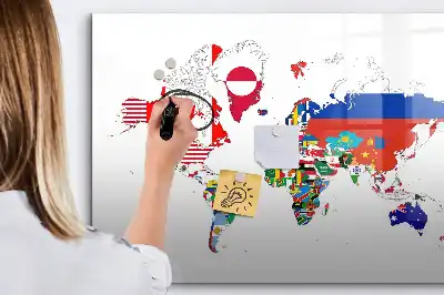 Magnetisk skrivetavle med motiv af nationalflag