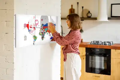 Magnetisk skrivetavle med motiv af nationalflag