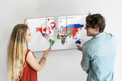 Magnetisk skrivetavle med motiv af nationalflag