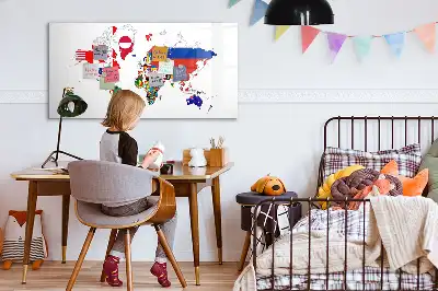 Magnetisk skrivetavle med motiv af nationalflag