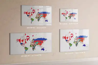 Magnetisk skrivetavle med motiv af nationalflag