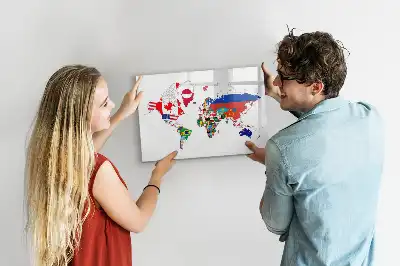 Magnetisk skrivetavle med motiv af nationalflag