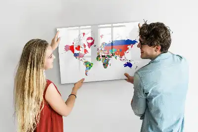 Magnetisk skrivetavle med motiv af nationalflag
