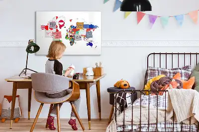 Magnetisk skrivetavle med motiv af nationalflag