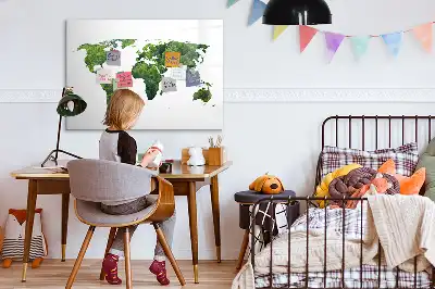 Magnetisk verdenskort tavle til at tegne på