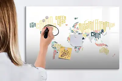 Magnetisk skrivetavle med landenavne