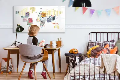 Magnetisk skrivetavle med landenavne