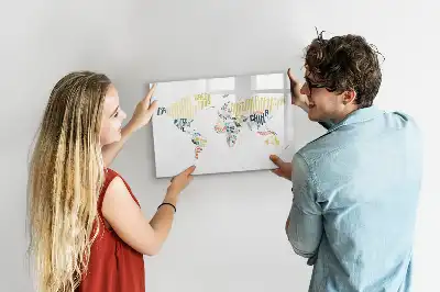 Magnetisk skrivetavle med landenavne
