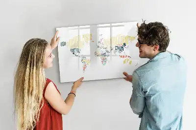 Magnetisk skrivetavle med landenavne