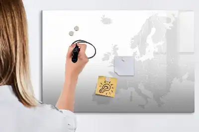 Europakort magnetisk tavle til at tegne på