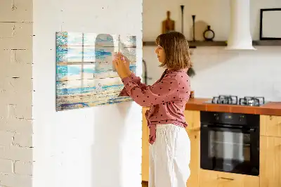 Magnetisk tegnetavle i ridset træ
