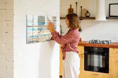 Magnetisk tegnetavle i ridset træ