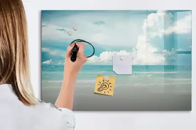 Magnetisk skrivetavle med motiv af havlandskab