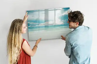 Magnetisk skrivetavle med motiv af havlandskab