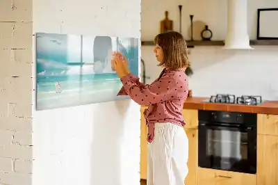 Magnetisk skrivetavle med motiv af havlandskab