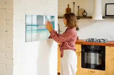 Magnetisk skrivetavle med motiv af havlandskab