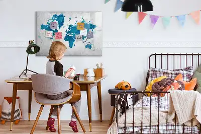 Magnetisk verdenskort til tegning selvklæbende tavle