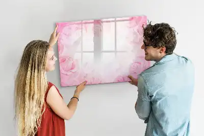 Magnetisk tegnetavle med motiv af roseabstraktion