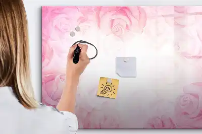 Magnetisk tegnetavle med motiv af roseabstraktion