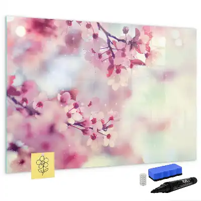 Magnetisk tegnetavle med motiv af forårsblomster