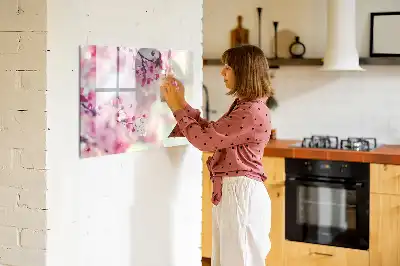 Magnetisk tegnetavle med motiv af forårsblomster