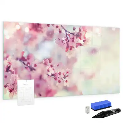 Magnetisk tegnetavle med motiv af forårsblomster