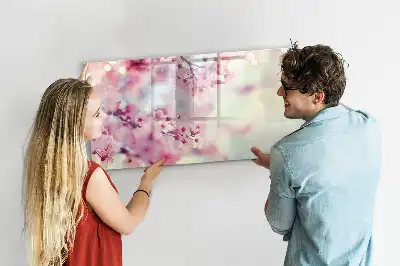Magnetisk tegnetavle med motiv af forårsblomster