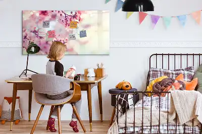 Magnetisk tegnetavle med motiv af forårsblomster
