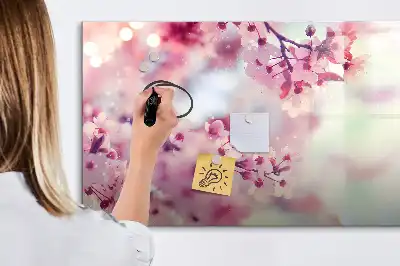 Magnetisk tegnetavle med motiv af forårsblomster