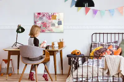 Magnetisk tegnetavle med motiv af forårsblomster