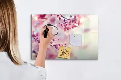 Magnetisk tegnetavle med motiv af forårsblomster