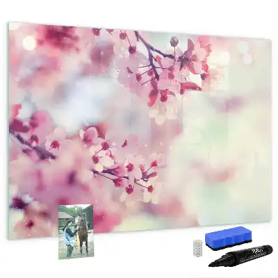 Magnetisk tegnetavle med motiv af forårsblomster