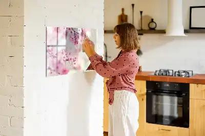 Magnetisk tegnetavle med motiv af forårsblomster