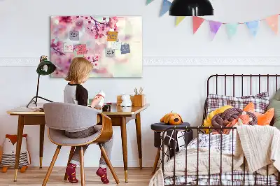 Magnetisk tegnetavle med motiv af forårsblomster