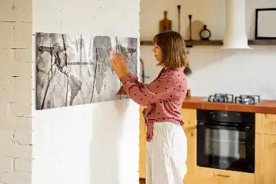 Magnetisk skrivetavle med verdenskortmønster