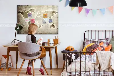Magnetisk verdenskort til tegning tavle til at tegne på