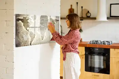 Magnetisk verdenskort til tegning tavle til at tegne på