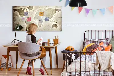 Magnetisk verdenskort til tegning tavle til at tegne på