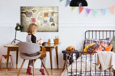 Magnetisk verdenskort til tegning tavle til at tegne på