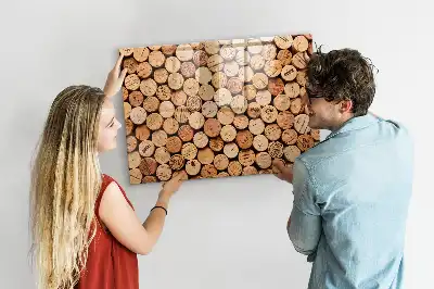 Magnetisk skrivetavle med korkramme i træ
