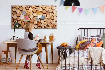 Magnetisk skrivetavle med korkramme i træ