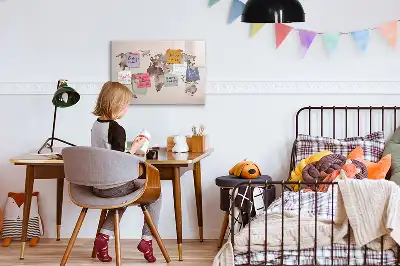 Akvarel verdenskort magnetisk skrivetavle
