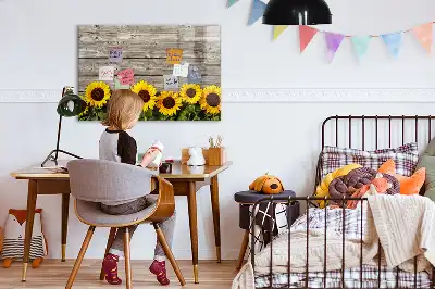 Magnetisk tegnetavle med solsikkemotiv