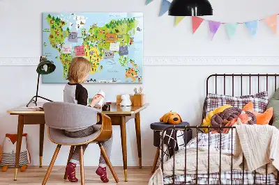 Magnetisk verdenskorttavle til at tegne på
