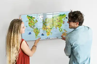 Magnetisk verdenskorttavle til at tegne på