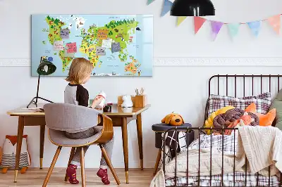 Magnetisk verdenskorttavle til at tegne på